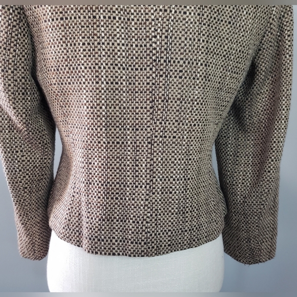 Talbots Vintage Tweed Brown/Tan Blazer - Picture 6 of 10